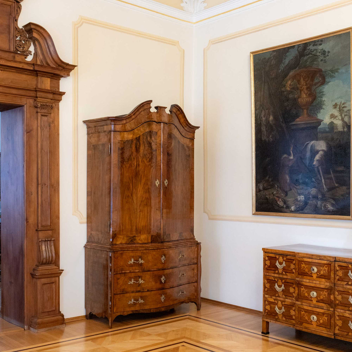 Tall Baroque Cabinet in Walnut, Mid-18th Century