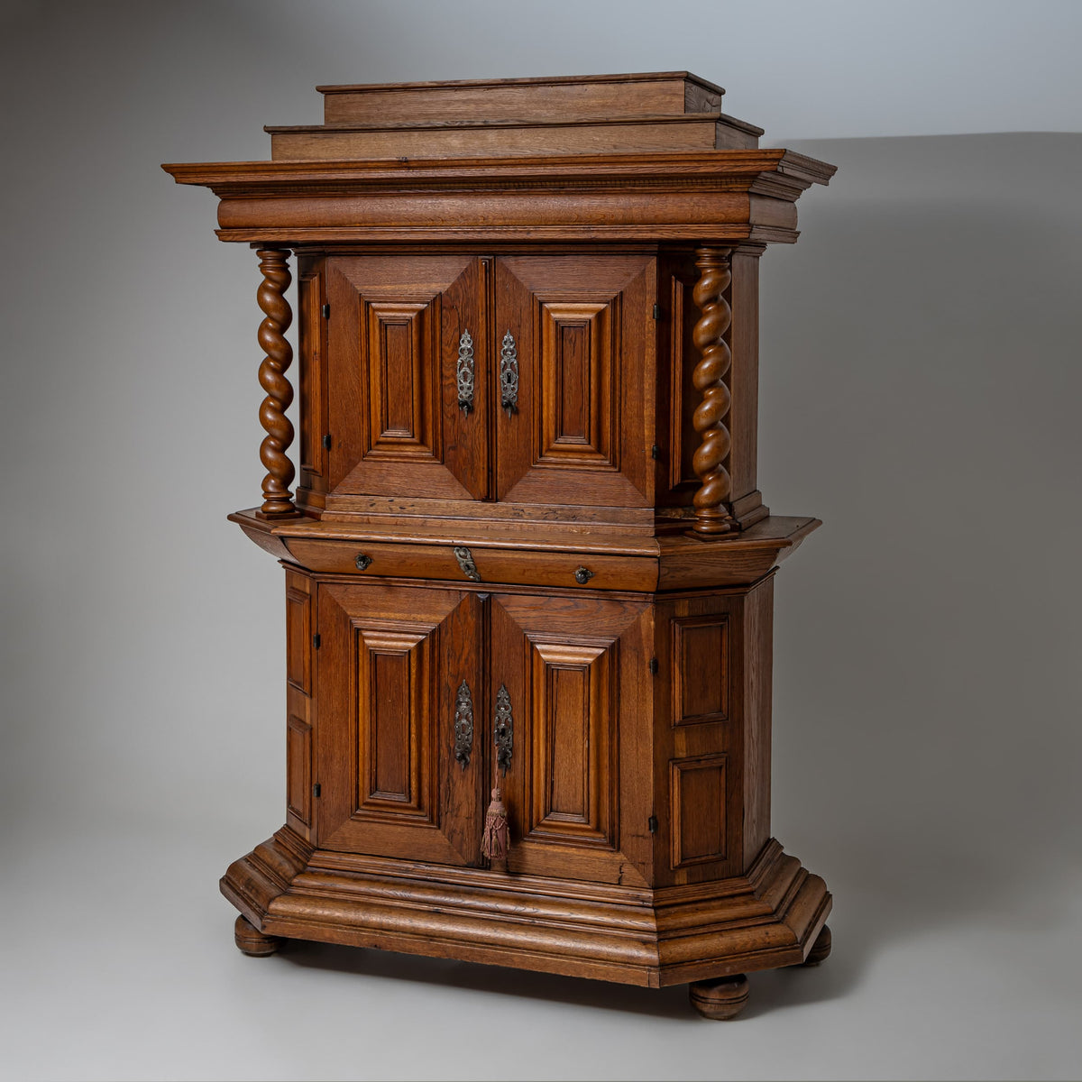 Baroque Cabinet with Turned Columns, 18th Century