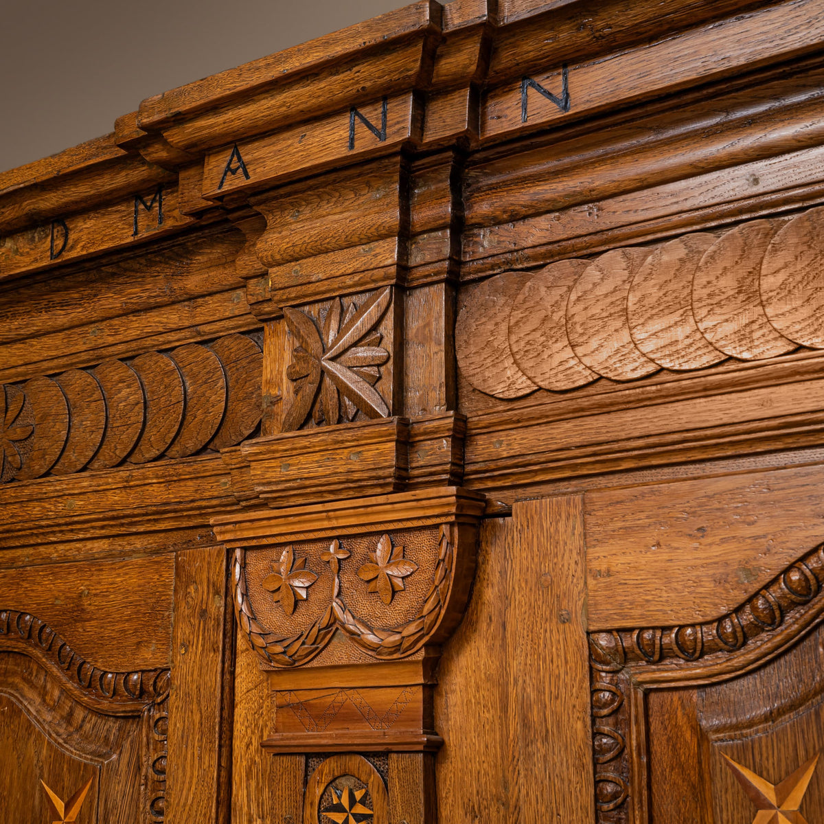Oak Baroque Wardrobe, German, Mid-18th Century