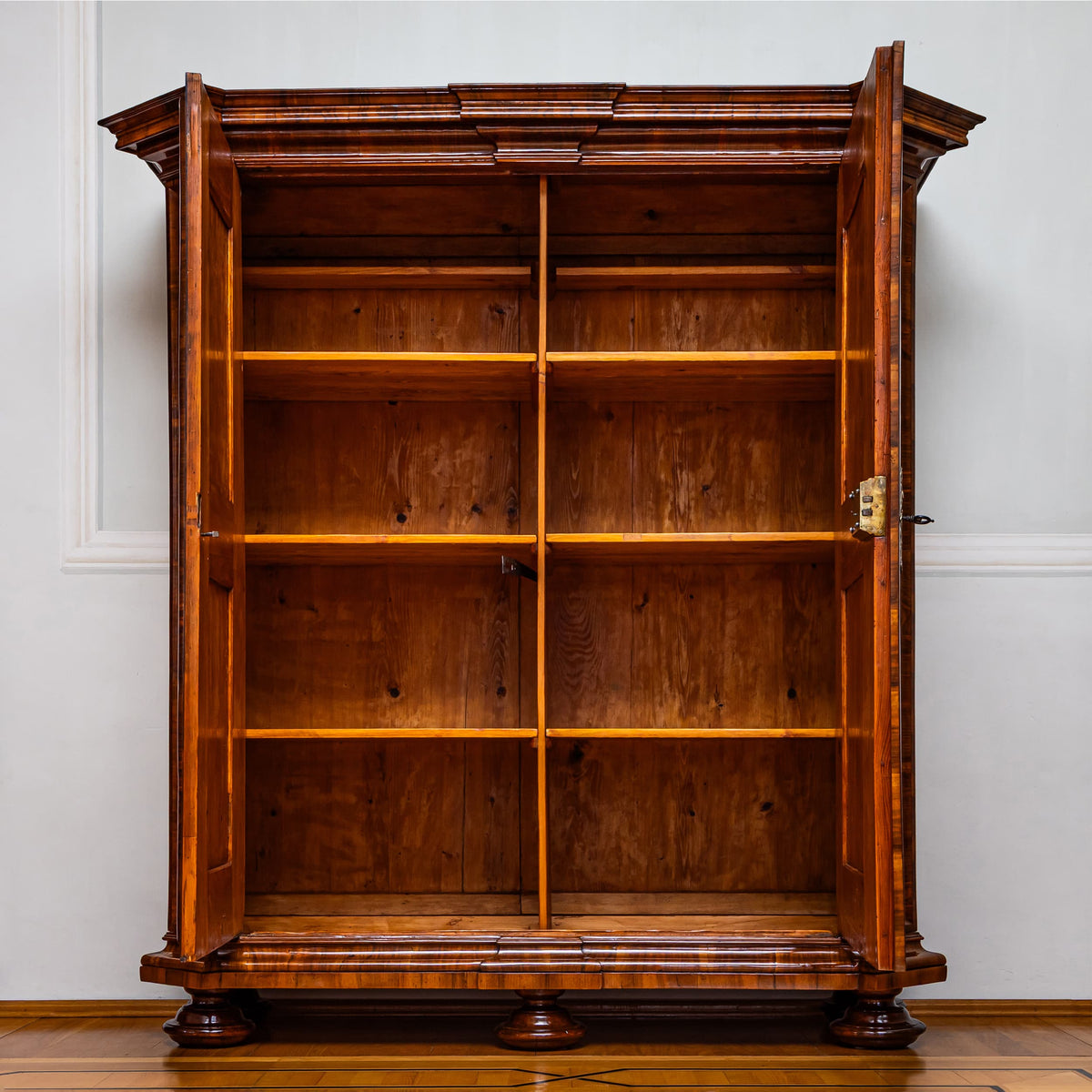 Baroque Serpentine Armoire, First Half of the 18th Century