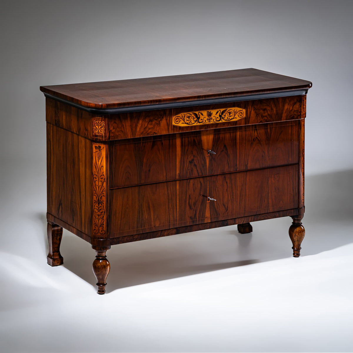 Biedermeier-Kommode mit Marketerie, Italien, 19. Jahrhundert