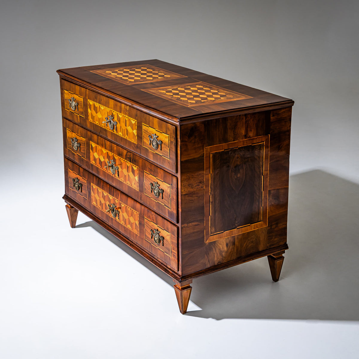 Louis XVI Marquetry Chest of Drawers, Late 18th Century