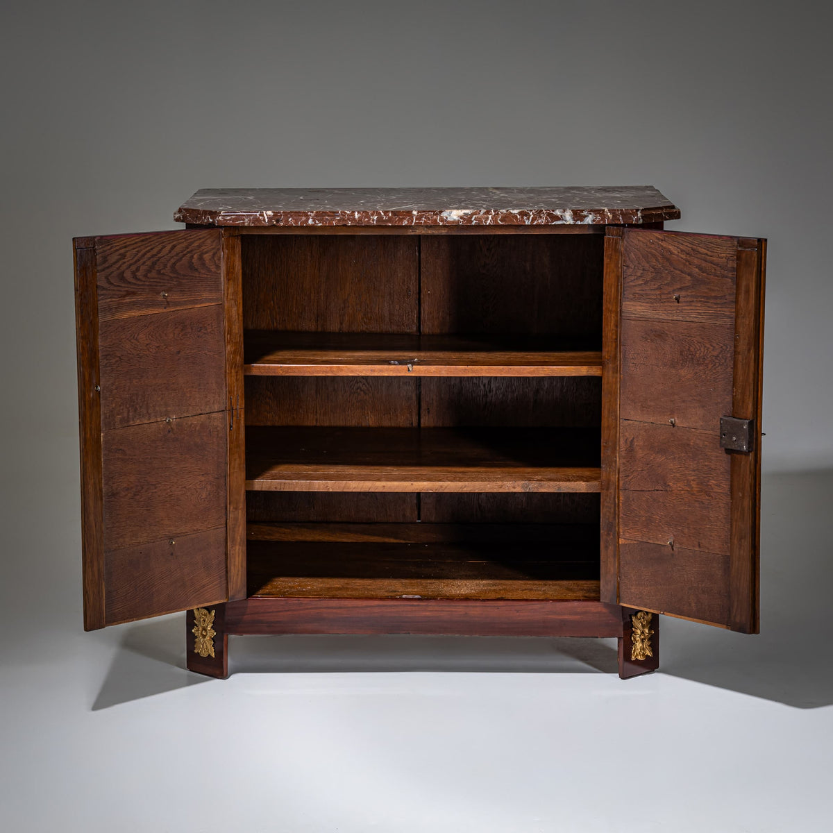 Faux Commode Side Cabinet with Marble Top, 19th Century