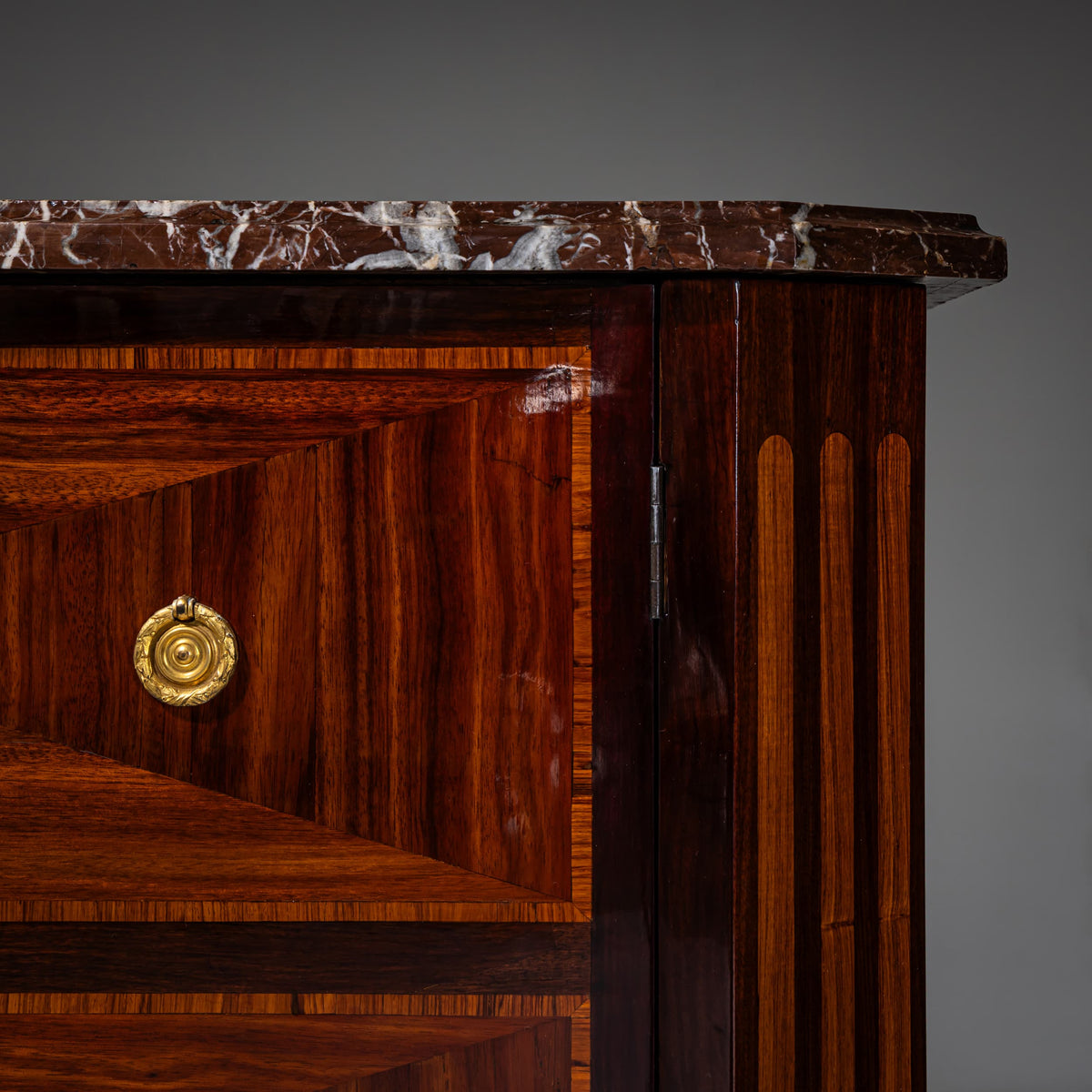 Faux Commode Side Cabinet with Marble Top, 19th Century