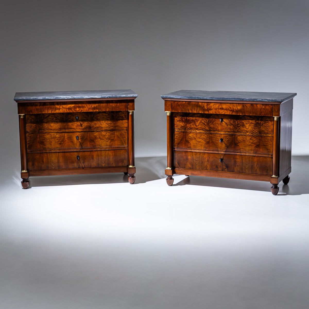 Pair of Chests of Drawers with Marble Tops, Italy, Circa 1820