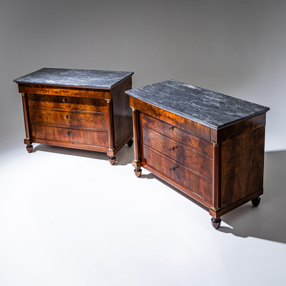 Pair of Chests of Drawers with Marble Tops, Italy, Circa 1820