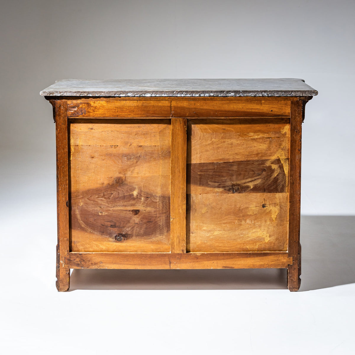 Pair of Louis Philippe Commodes with Gray Marble Tops, probably Italy, Second Half of the 19th Century