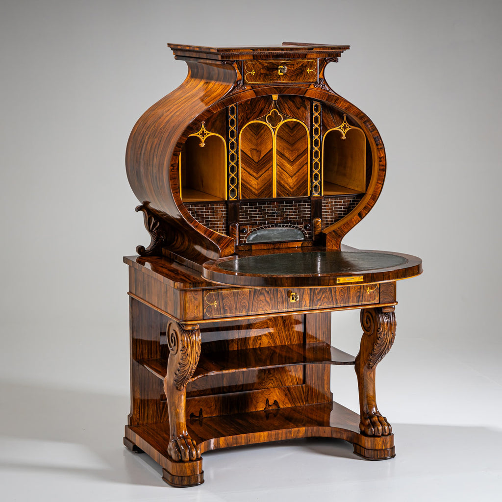 Biedermeier Lyra Secretary Desk, circa 1830 – Ehrl Fine Art & Antiques