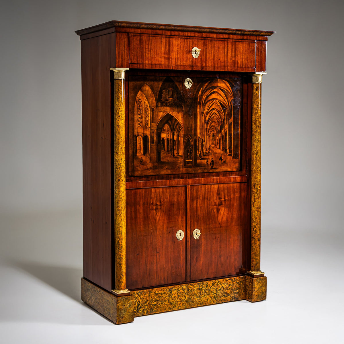 Biedermeier-Sekretär mit Umdrucktechnik, Johann Georg Hiltl (1771–1845), München, um 1825