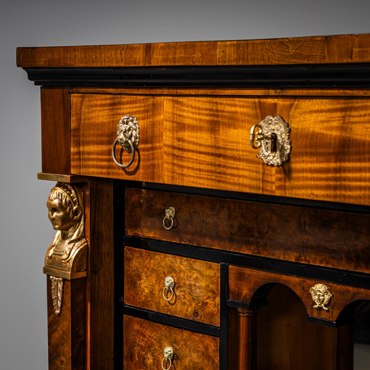 Empire Secrétaire with Caryatids, Early 19th Century