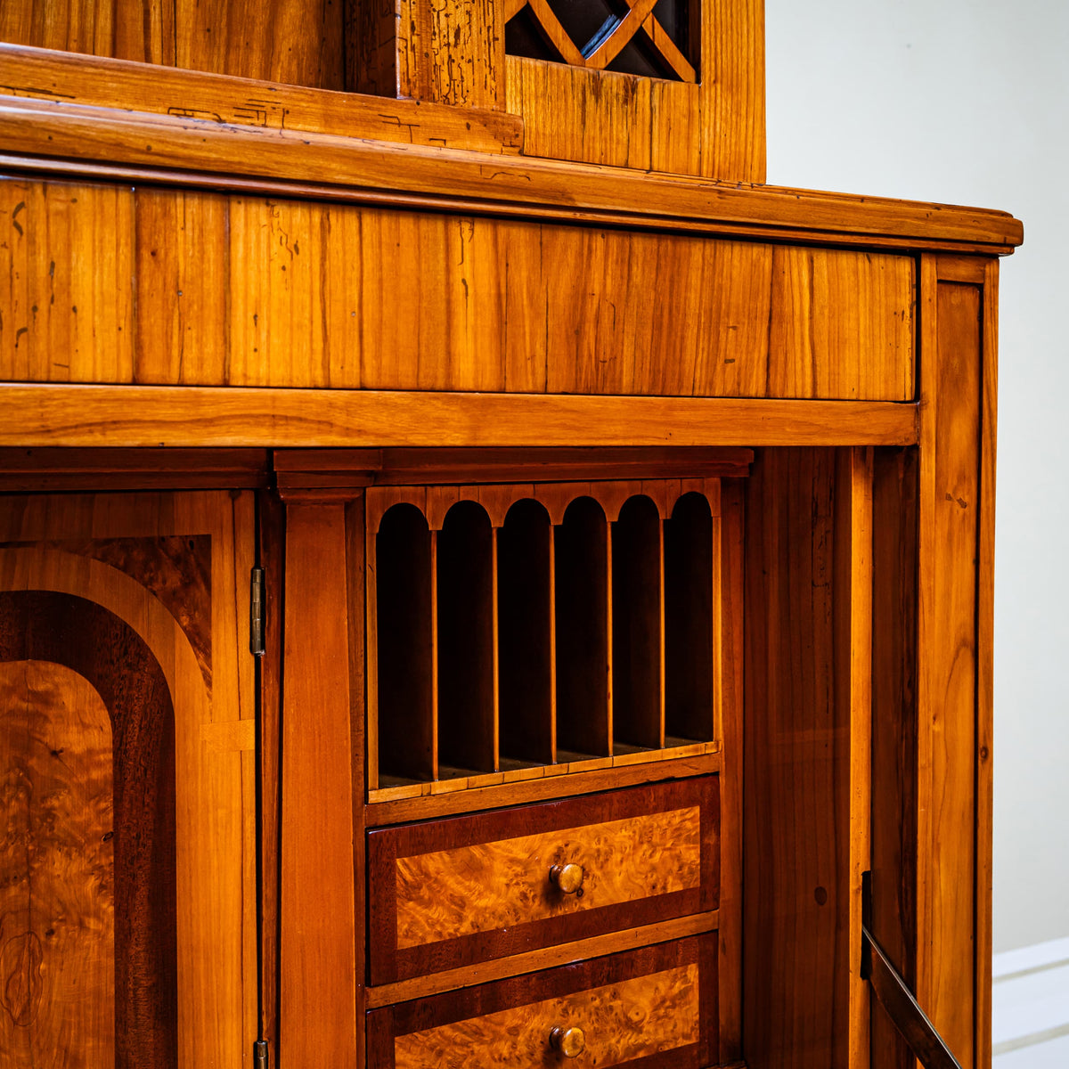 Biedermeier Secretary Desk with Upper Cabinet, Central Germany, circa 1820