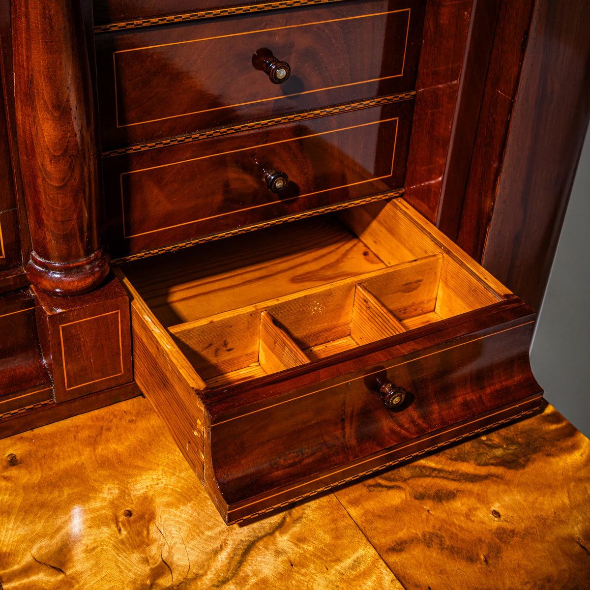 Biedermeier Mahogany Secretary Cabinet, circa 1830