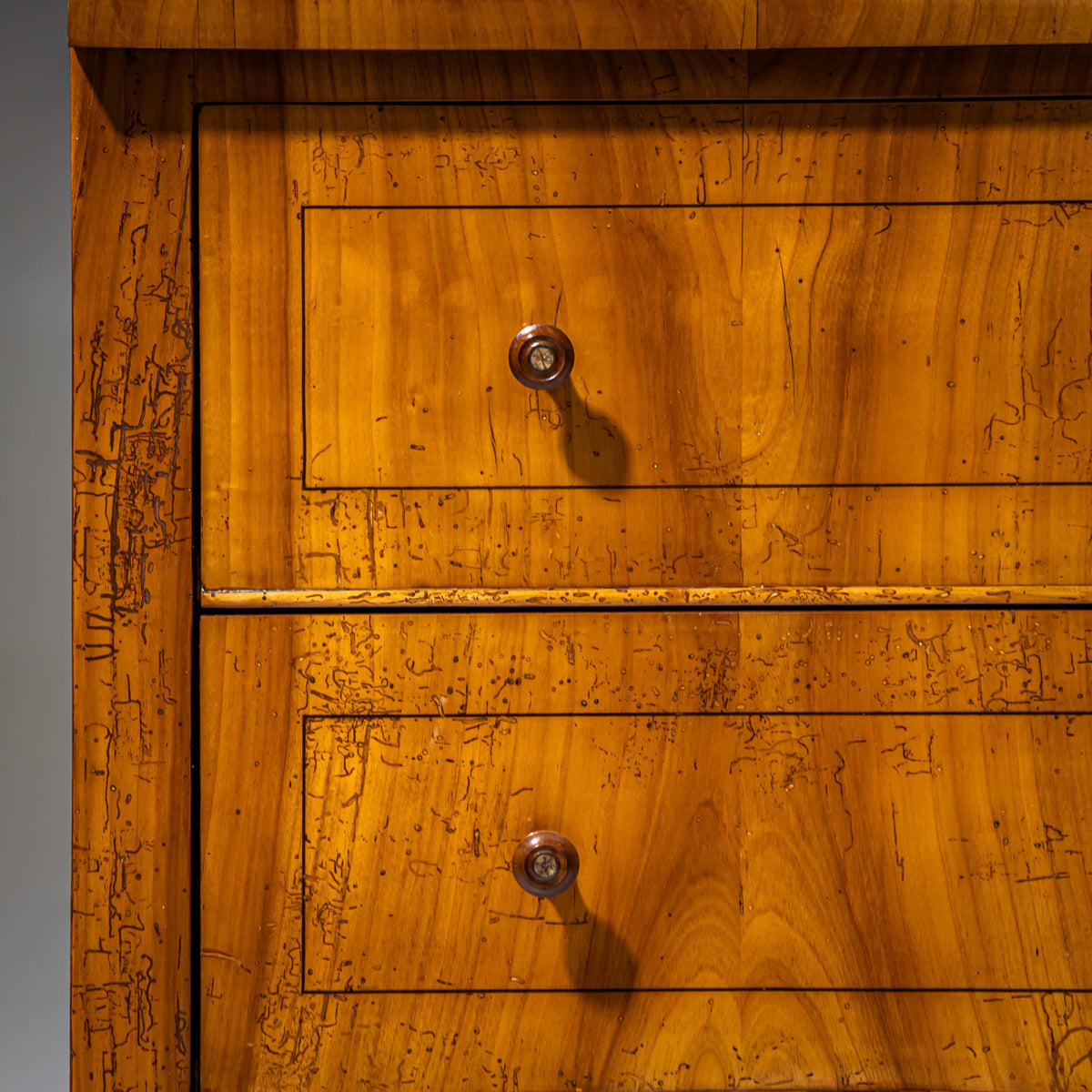 Biedermeier Roll-Top Secretary in Cherrywood, Saxony, circa 1835