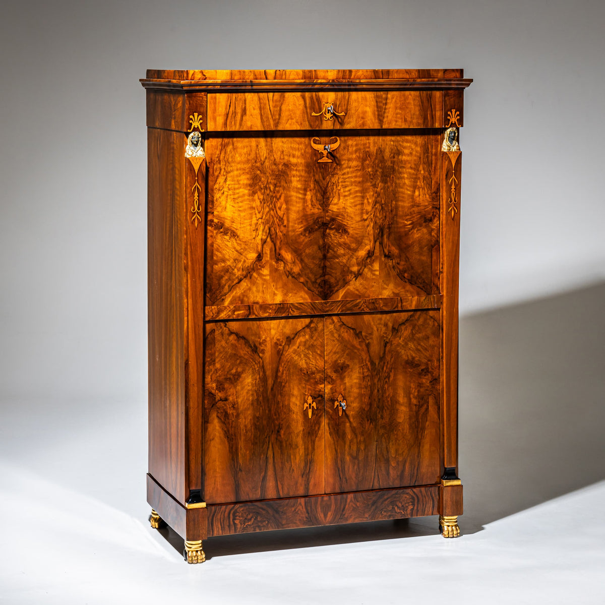 Biedermeier Secretary with Secret Compartments, probably Danube Monarchy, circa 1810