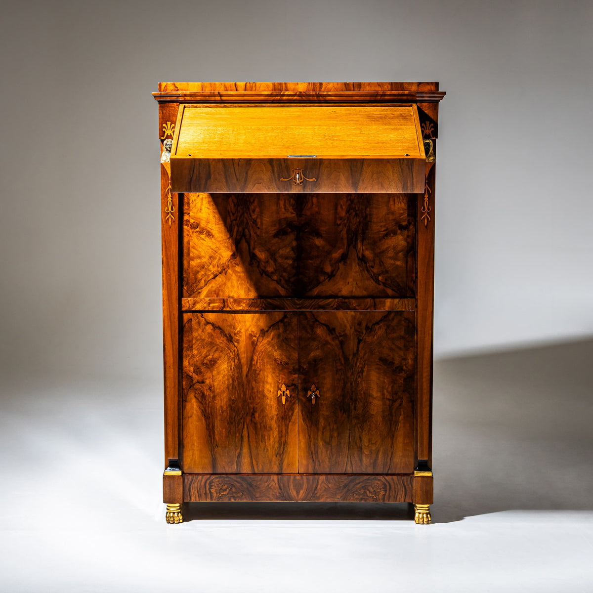 Biedermeier Secretary with Secret Compartments, probably Danube Monarchy, circa 1810