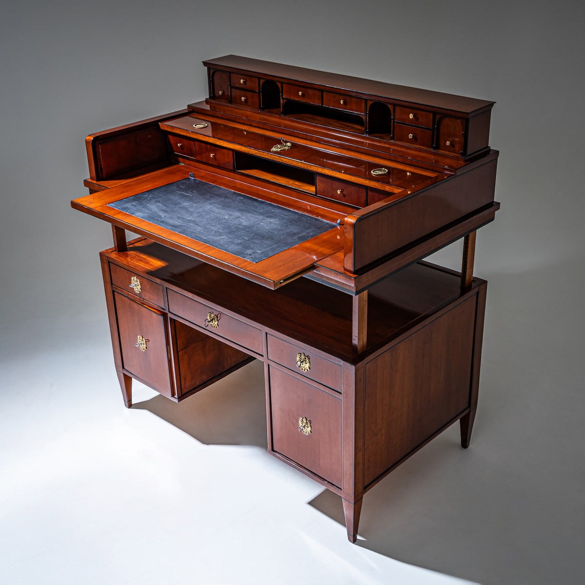 Early Biedermeier Mechanical Desk, Formerly Owned by Charles Schulmeister, Austria, Probably Vienna, Early 19th Century