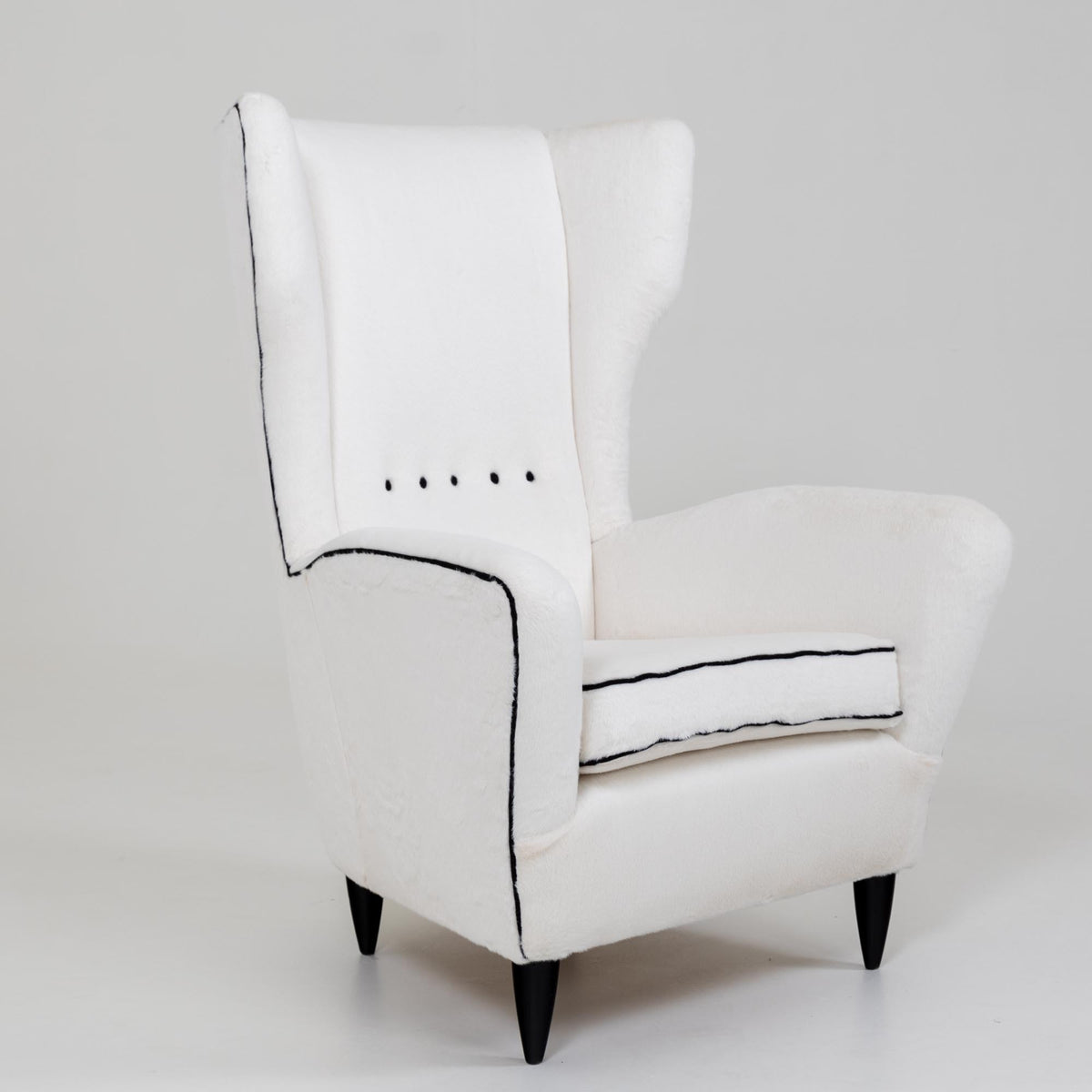 Wingback Armchair, Italian Manufactory, Mid-20th Century