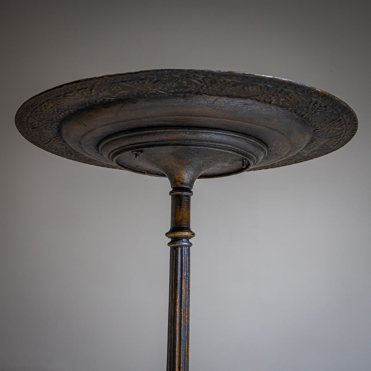 Wrought-Iron Guéridon with Holly Decoration, 19th Century