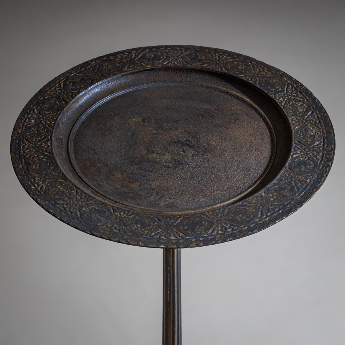 Wrought-Iron Guéridon with Holly Decoration, 19th Century