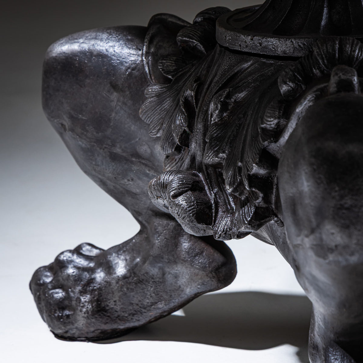Trè Pied Cast-Iron Table with Marble Top, Restauration Period, France, circa 1830