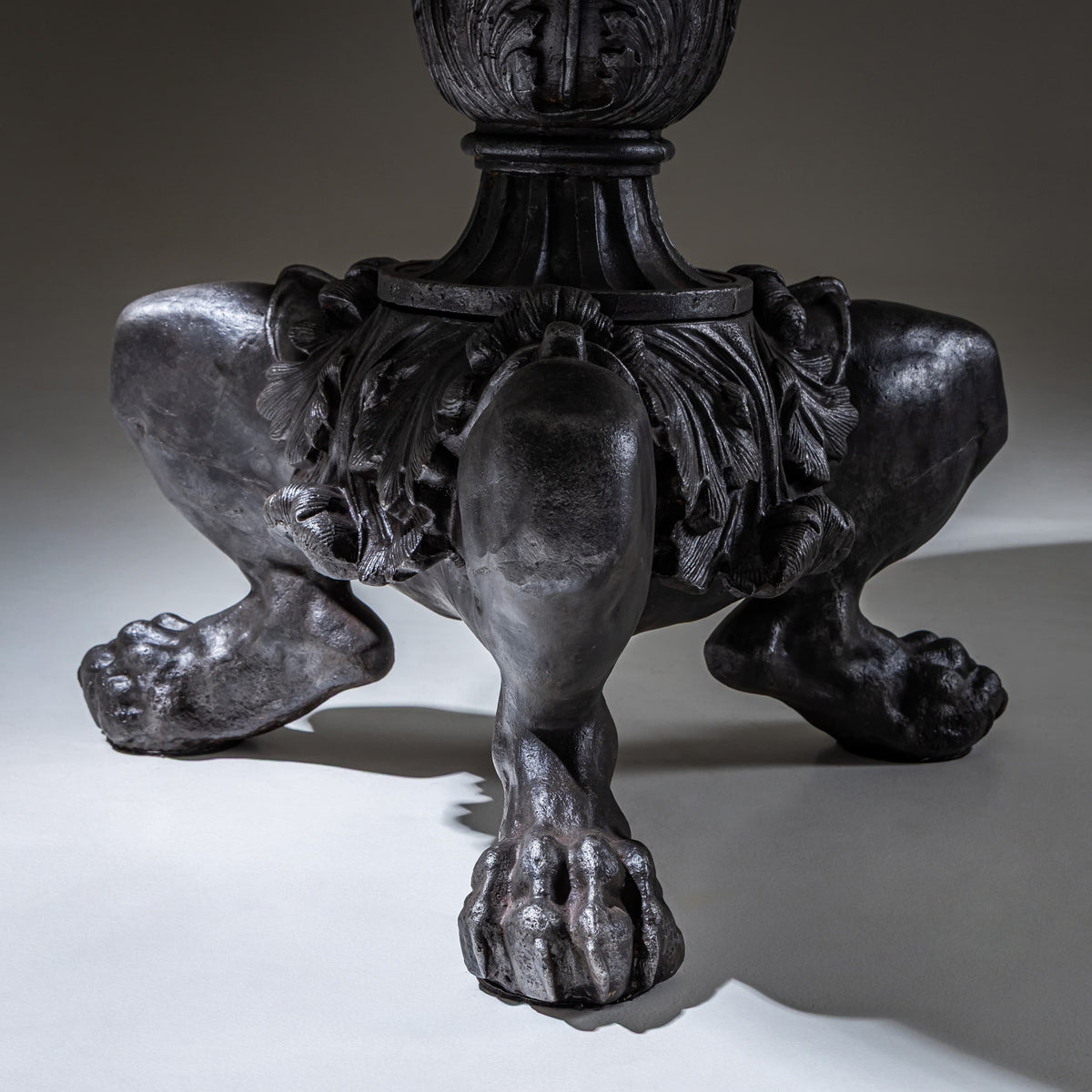 Trè Pied Cast-Iron Table with Marble Top, Restauration Period, France, circa 1830