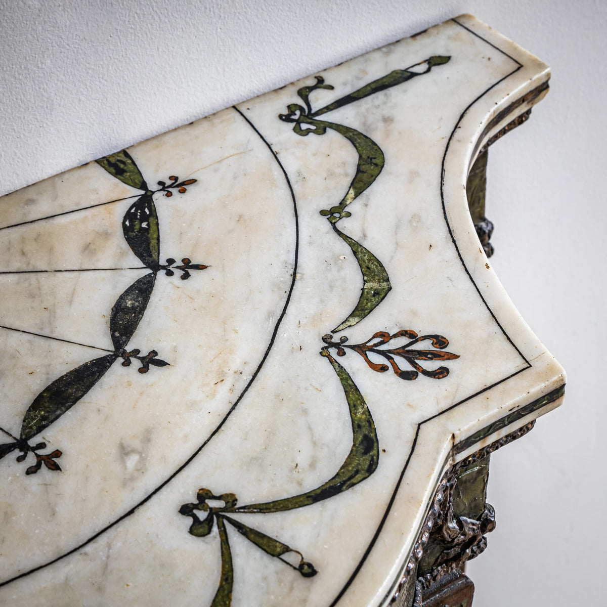 Wall Console with Scagliola Top in the George III Style, probably Ireland, 2nd Half 19th Century