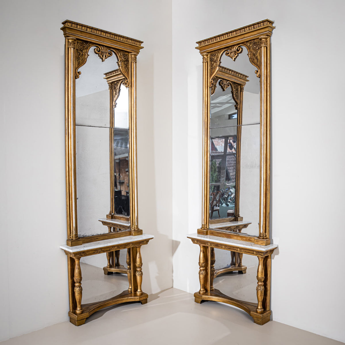 Pair of Pier Mirrors with Consoles, Germany, circa 1840