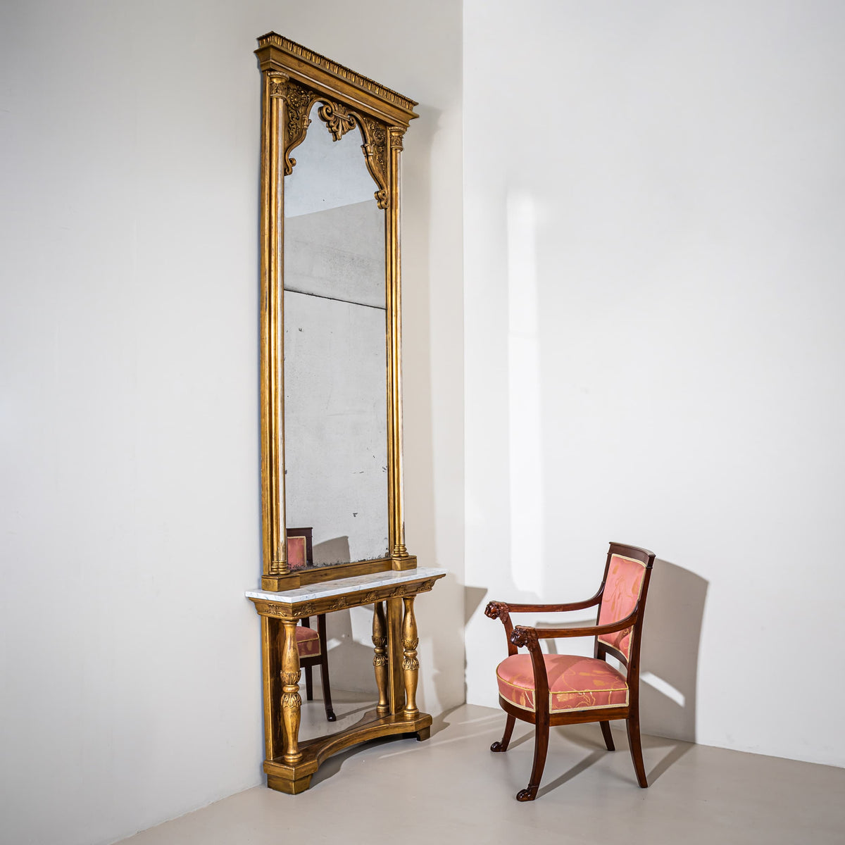 Pair of Pier Mirrors with Consoles, Germany, circa 1840