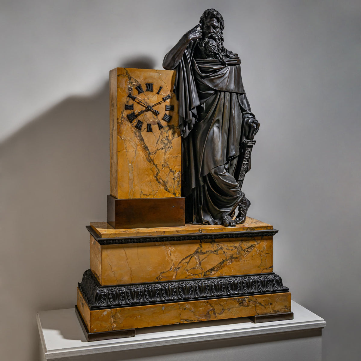 Bronze Mantel Clock, Restauration period France, Movement dated 1827.