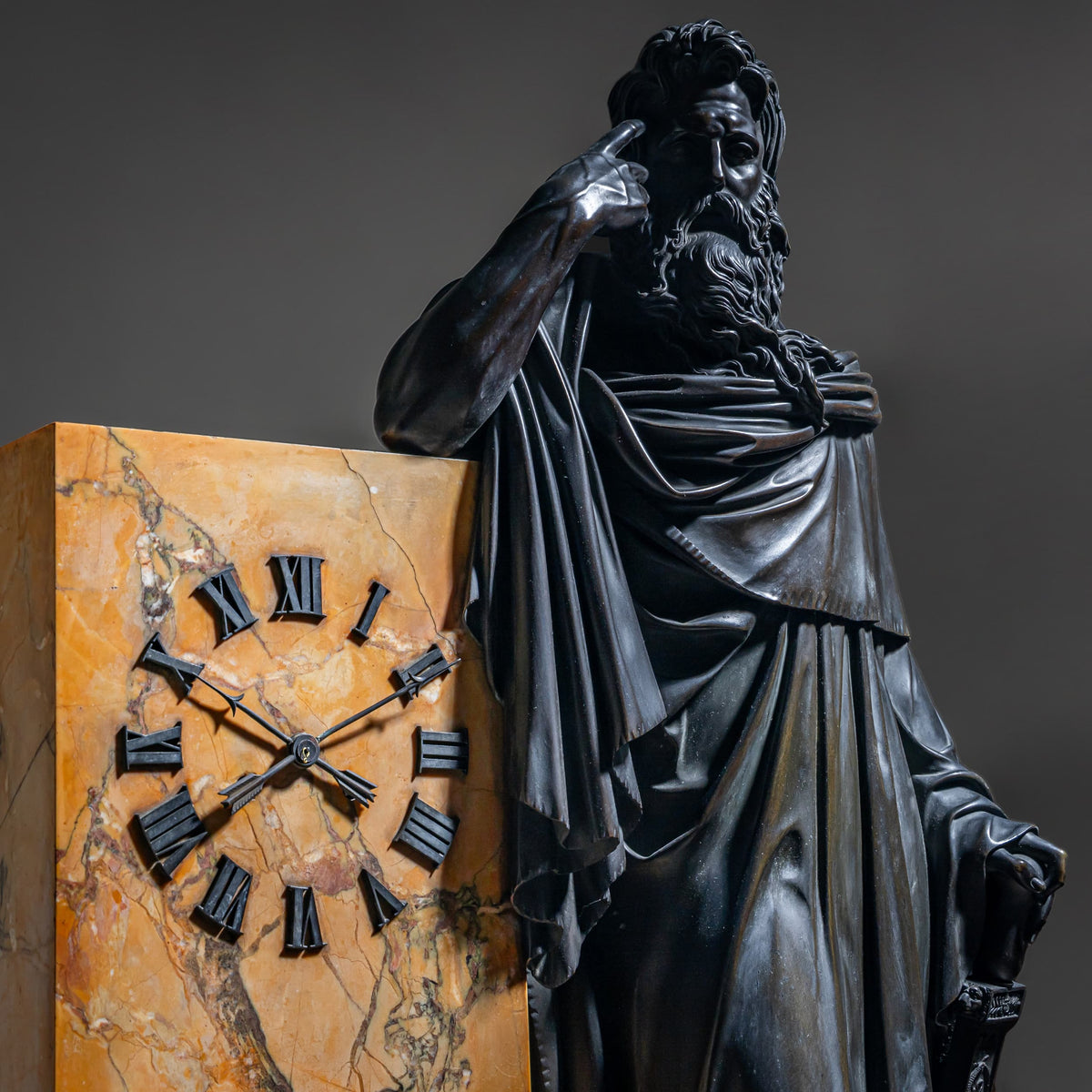 Bronze Mantel Clock, Restauration period France, Movement dated 1827.