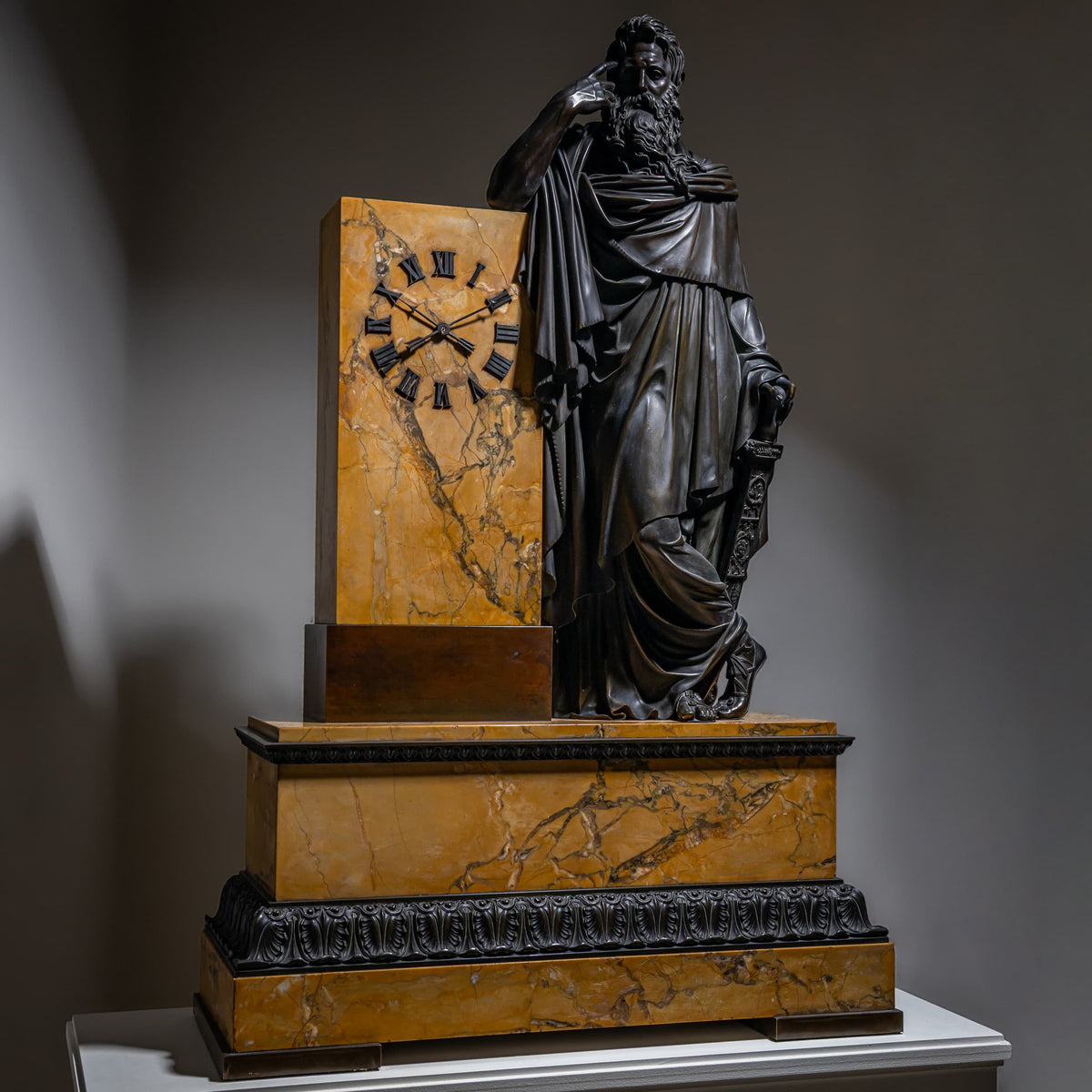 Bronze Mantel Clock, Restauration period France, Movement dated 1827.