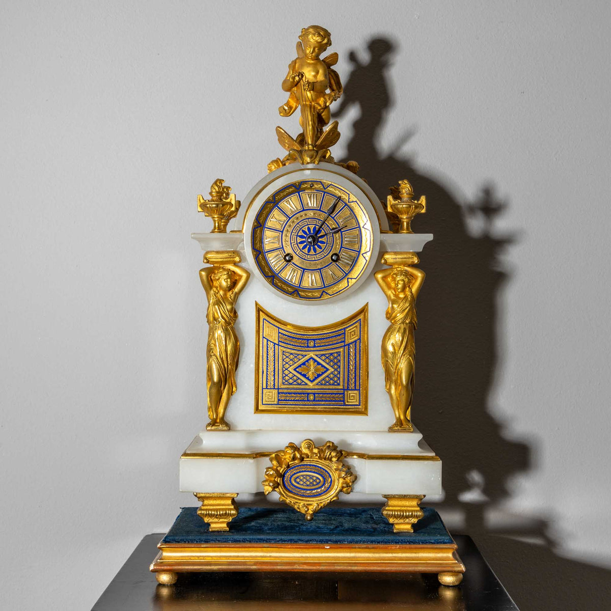 Alabaster Mantel Clock, sig. McDonald Glasgow, 19th century