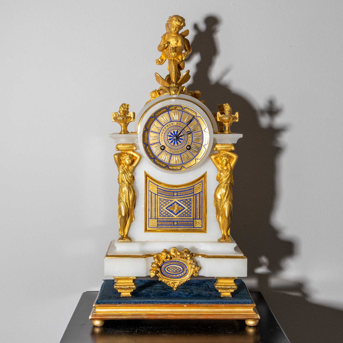 Alabaster Mantel Clock, sig. McDonald Glasgow, 19th century