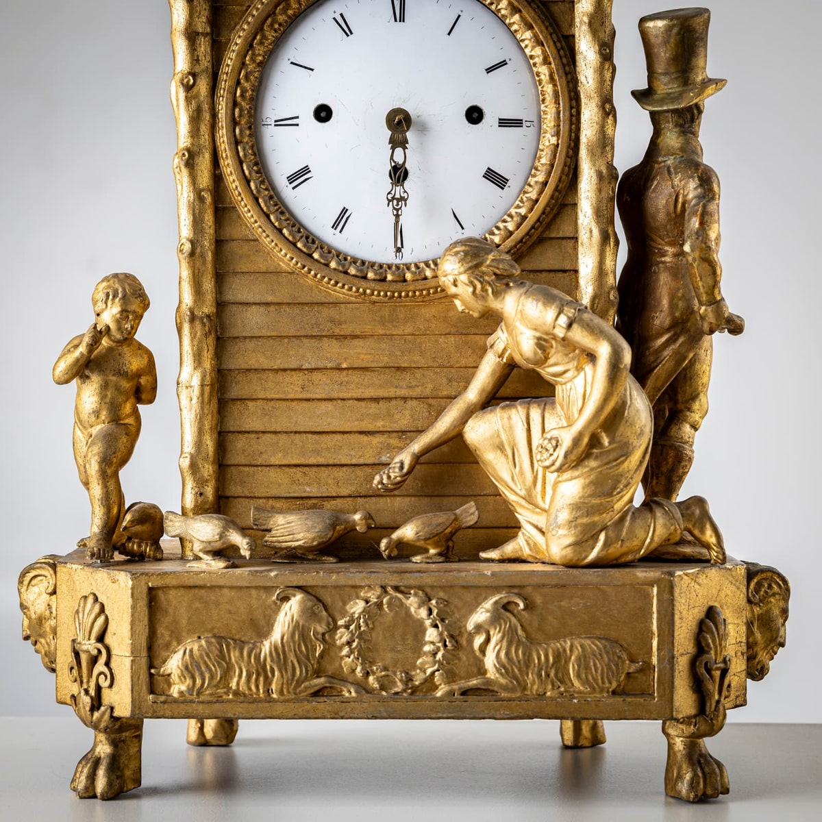Mantel Clock with Genre Scene, Vienna 19th Century