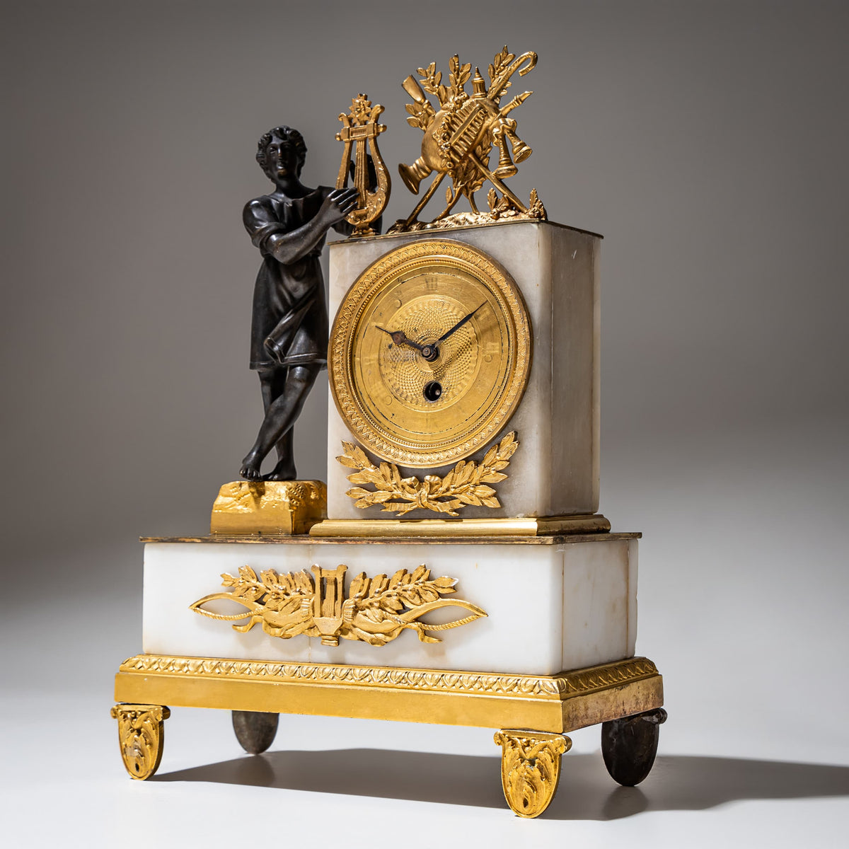 Kaminuhr mit Orpheus Darstellung, 19. Jahrhundert