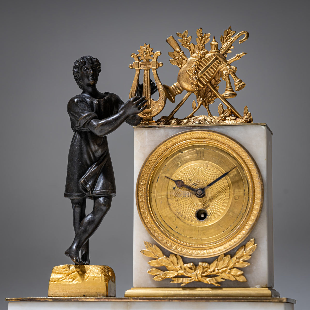 Kaminuhr mit Orpheus Darstellung, 19. Jahrhundert