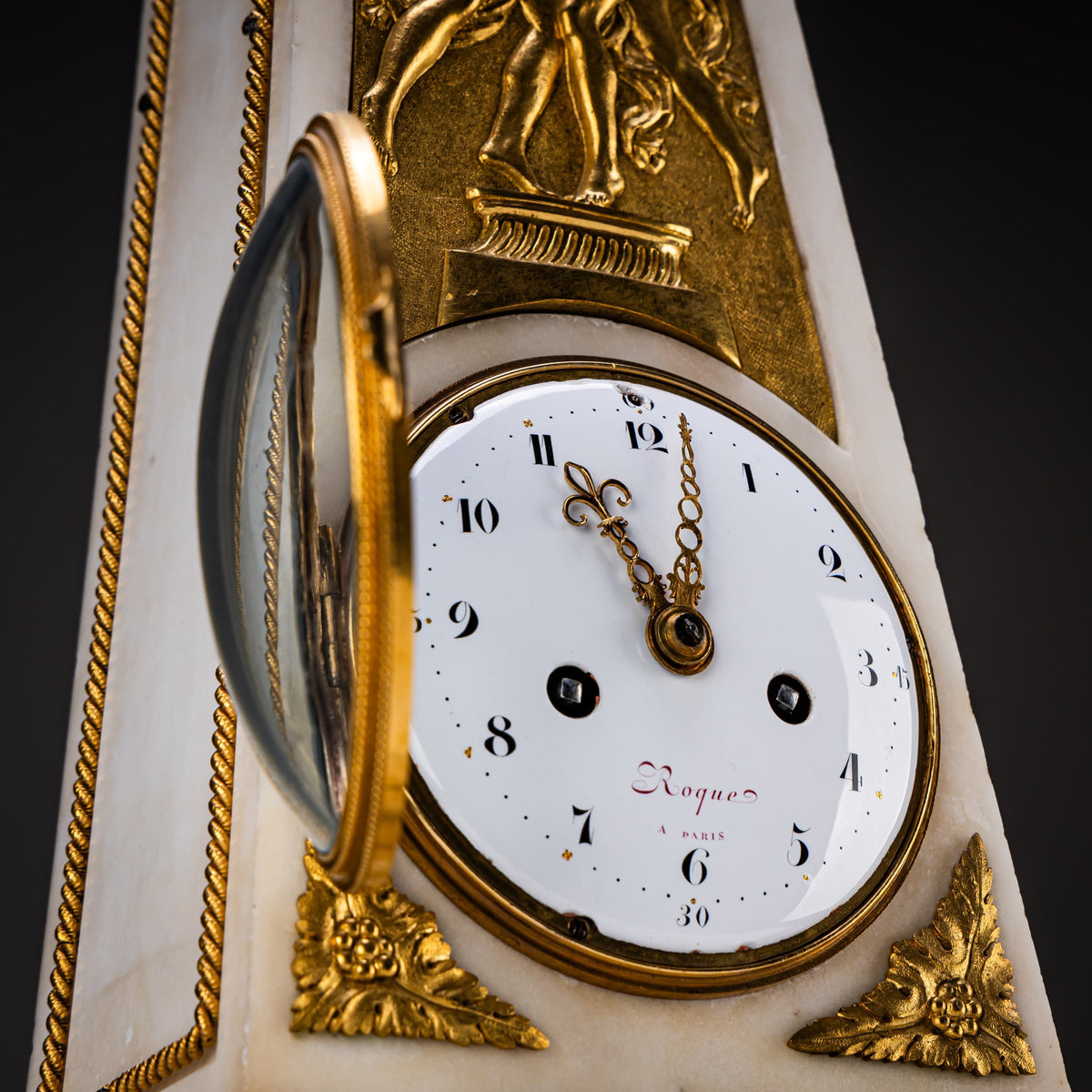 Louis XVI Obelisk Clock, signed Roque à Paris, circa 1780