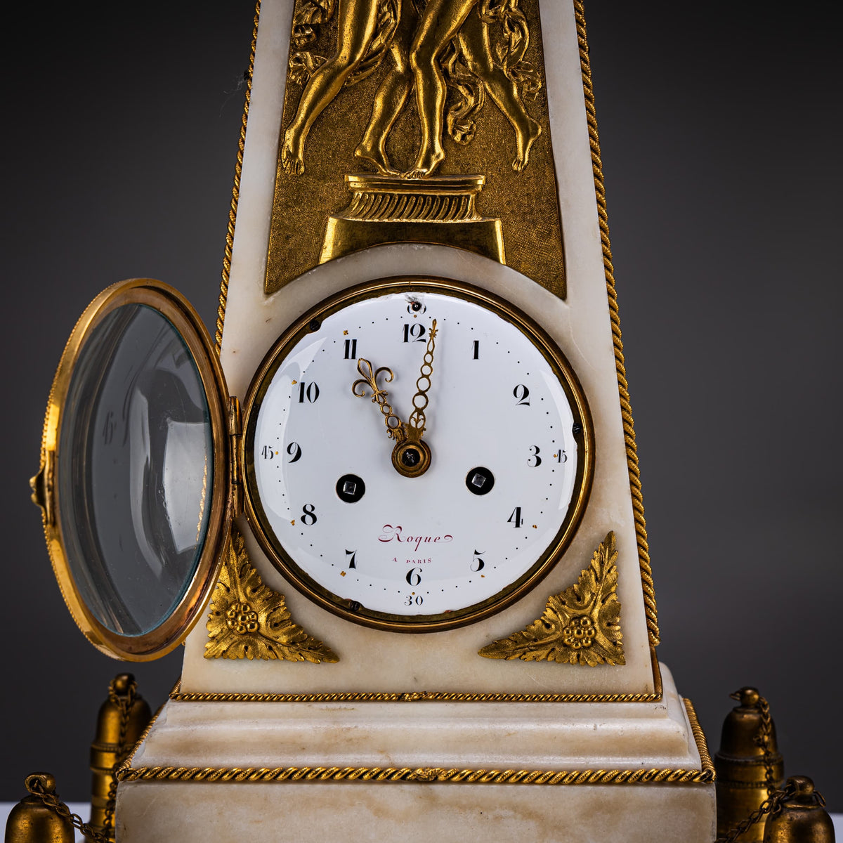 Louis XVI Obelisk Clock, signed Roque à Paris, circa 1780