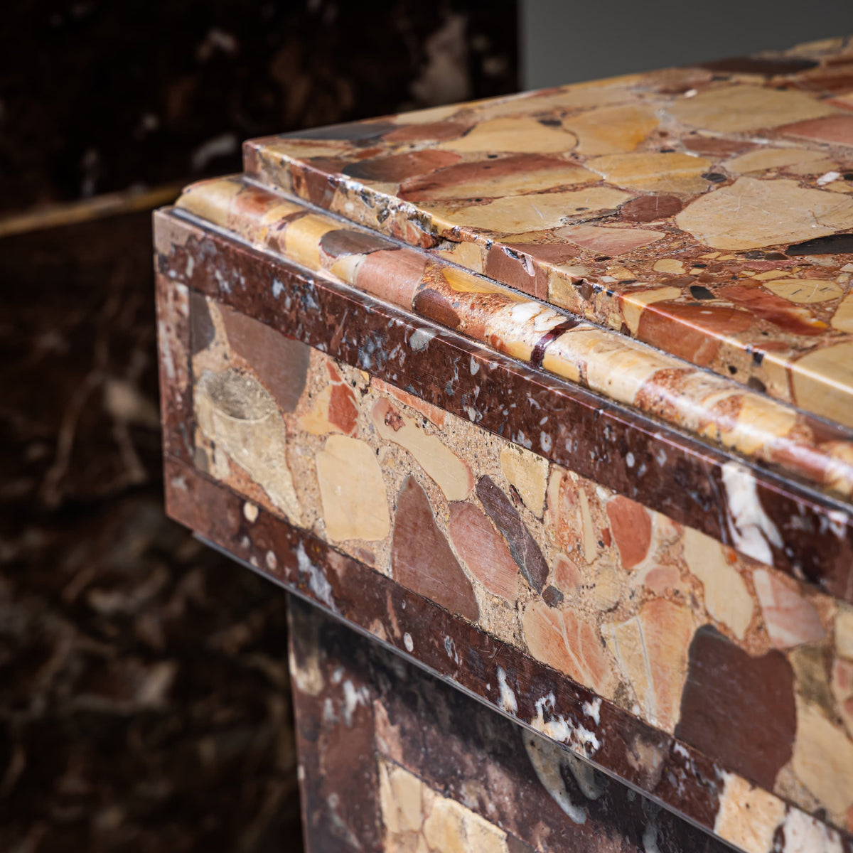 Paar kannelierte Postamente aus Marmor, 19. Jahrhundert