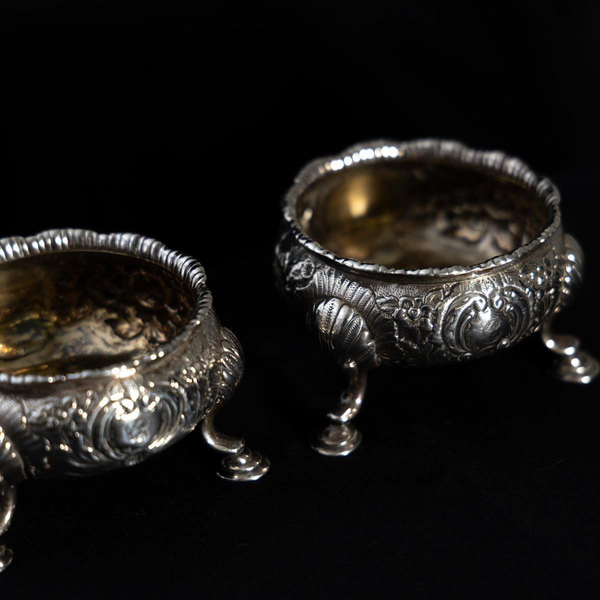Pair of Silver Salt Cellars, London, Mid-18th Century