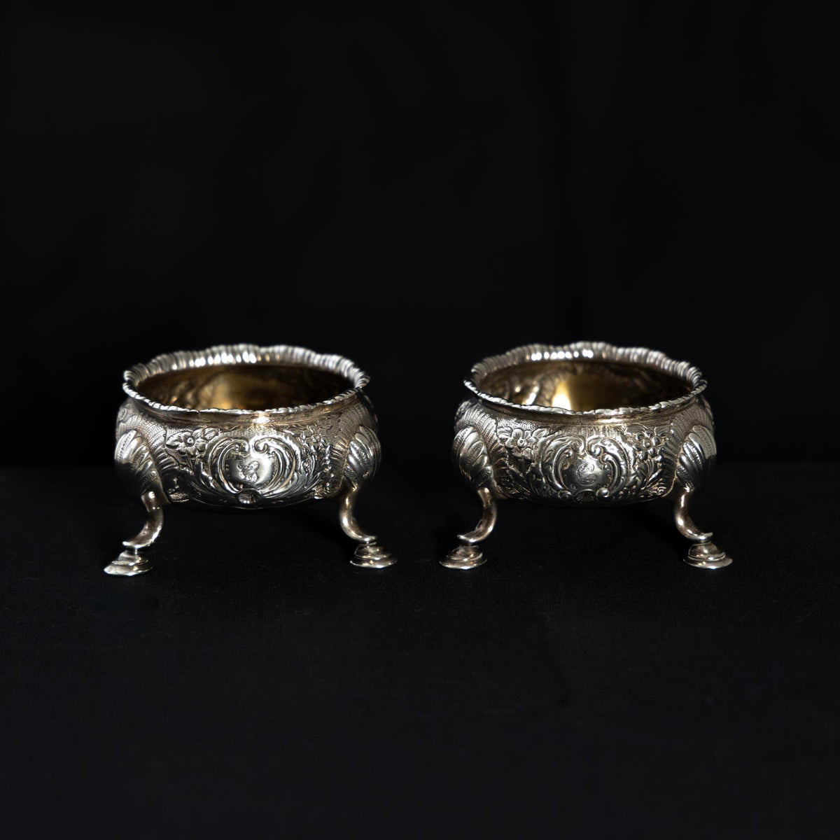 Pair of Silver Salt Cellars, London, Mid-18th Century