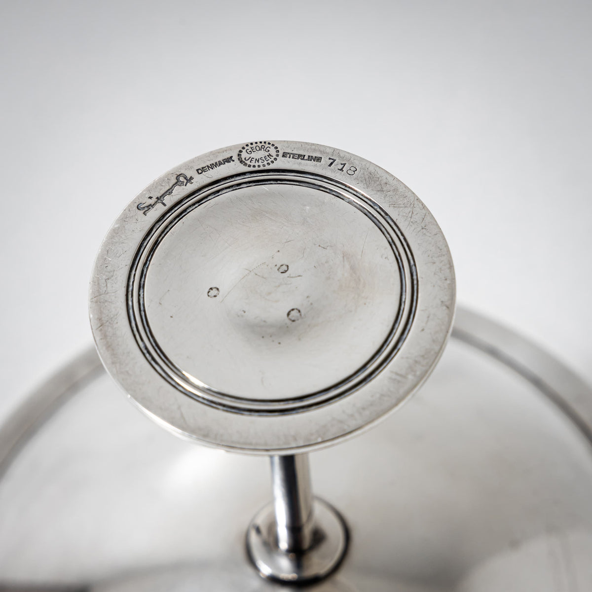 Art Deco Silver Tazza, Model No. 718 by Sigvard Bernadotte for Georg Jensen, Denmark, Mid-20th Century