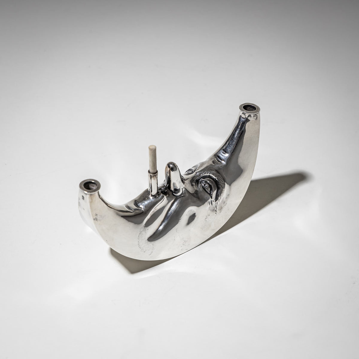 Silver Cigar Lighter in the Shape of a Crescent Moon, George Heath, London 1891