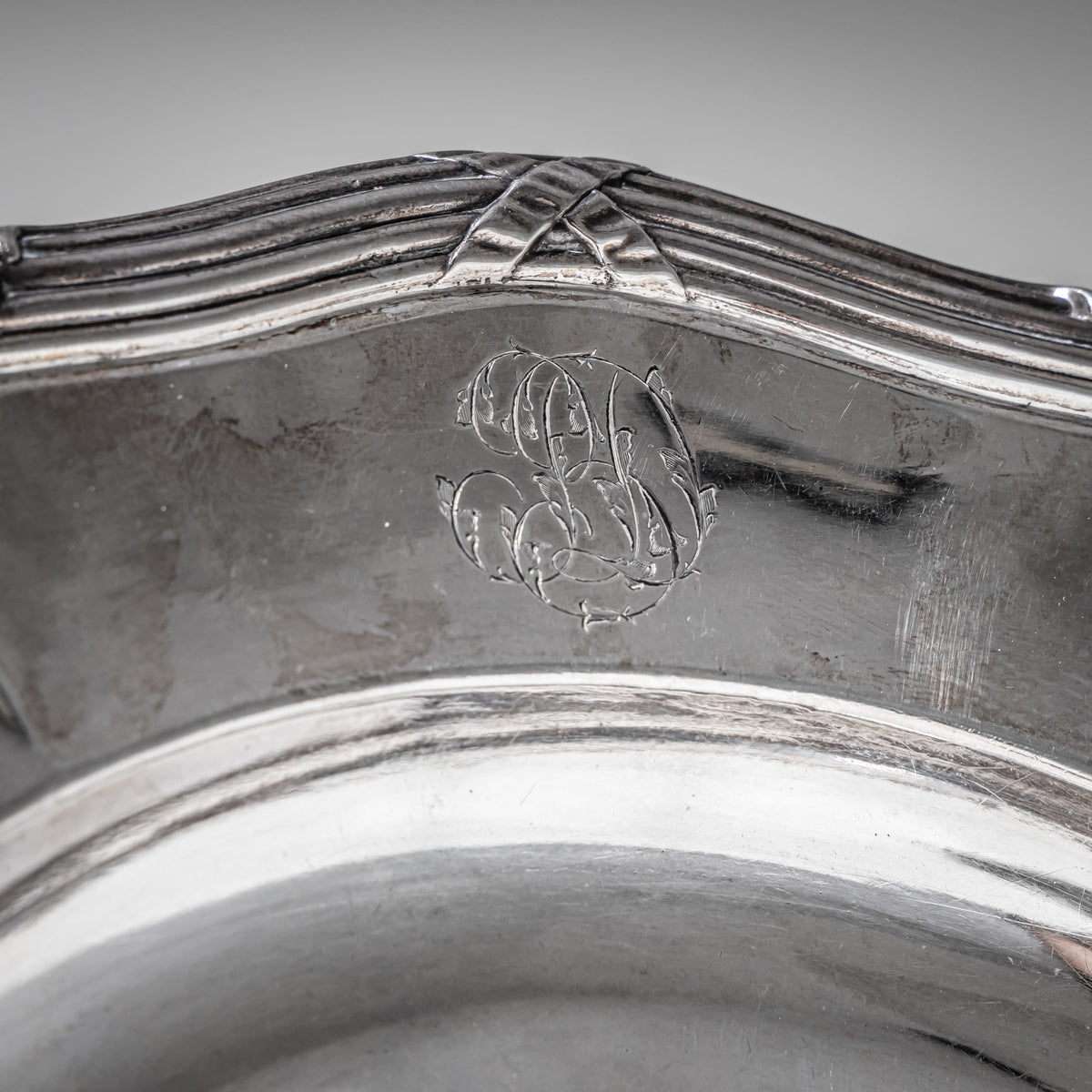 Large Silver Plate by Odiot, Paris, Second Half of the 19th Century