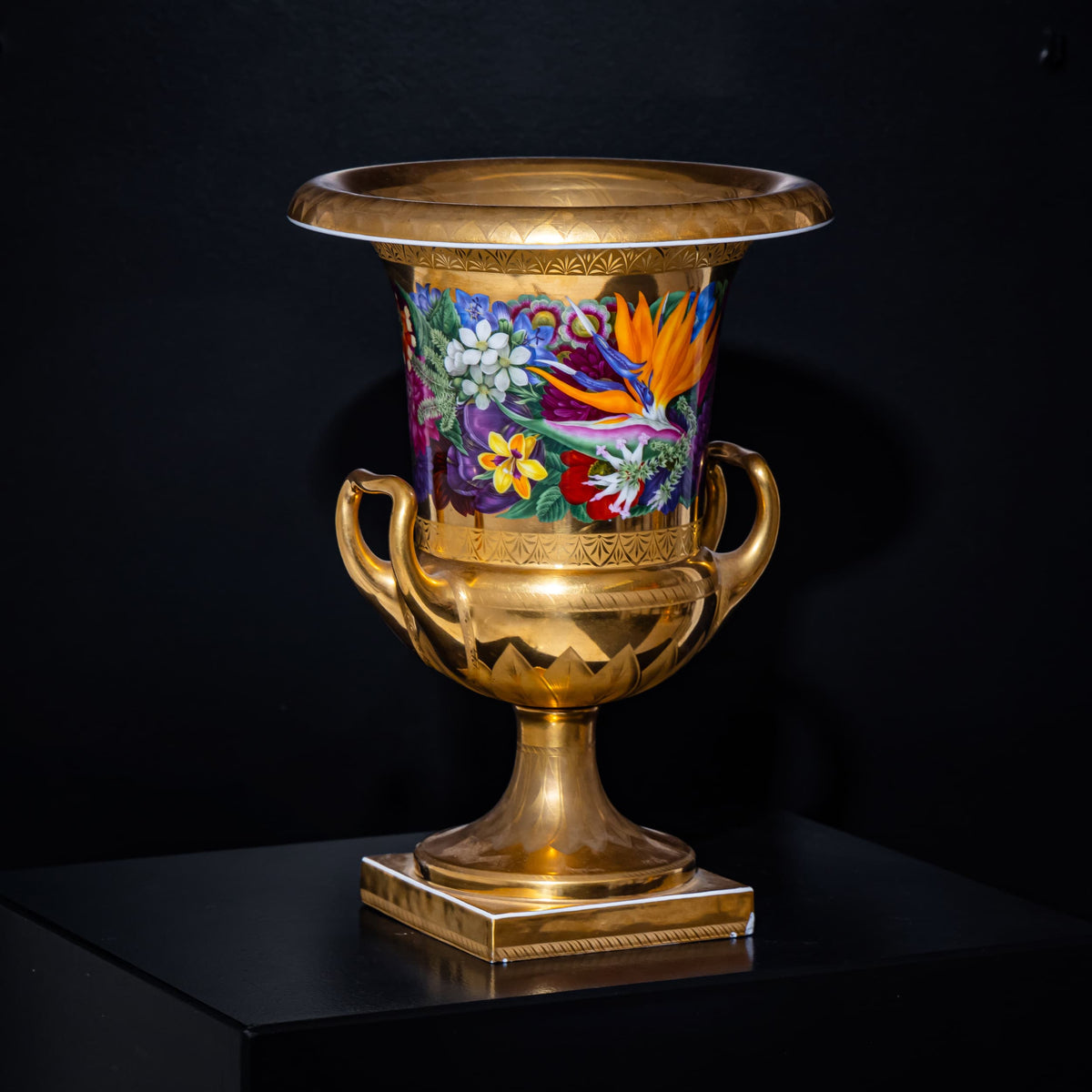 Pair of Krater Vases with Fruit and Floral Decoration, K.F. Schinkel, KPM, Berlin, circa 1825