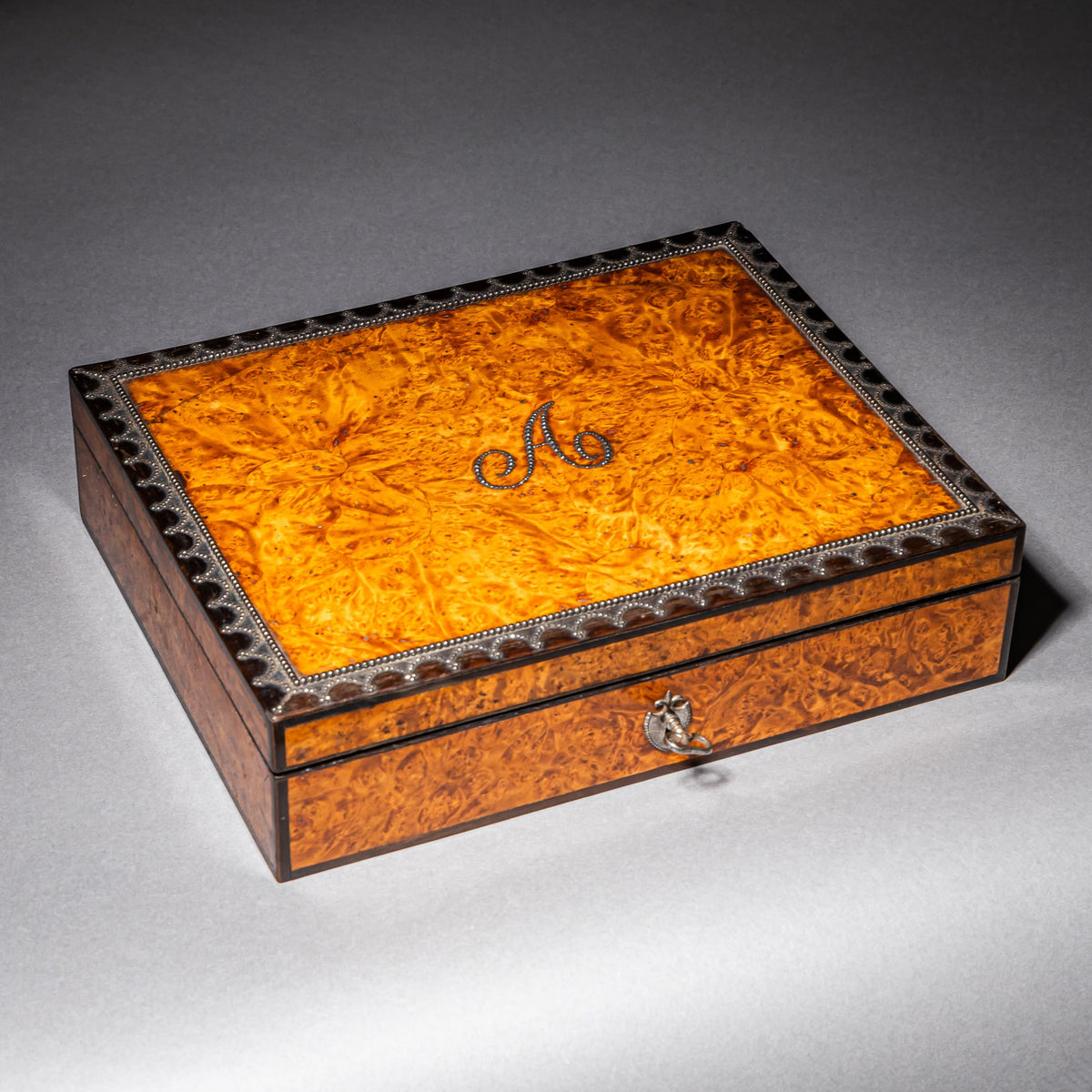 Sewing Box with Steel-Cut Decor, c. 1820