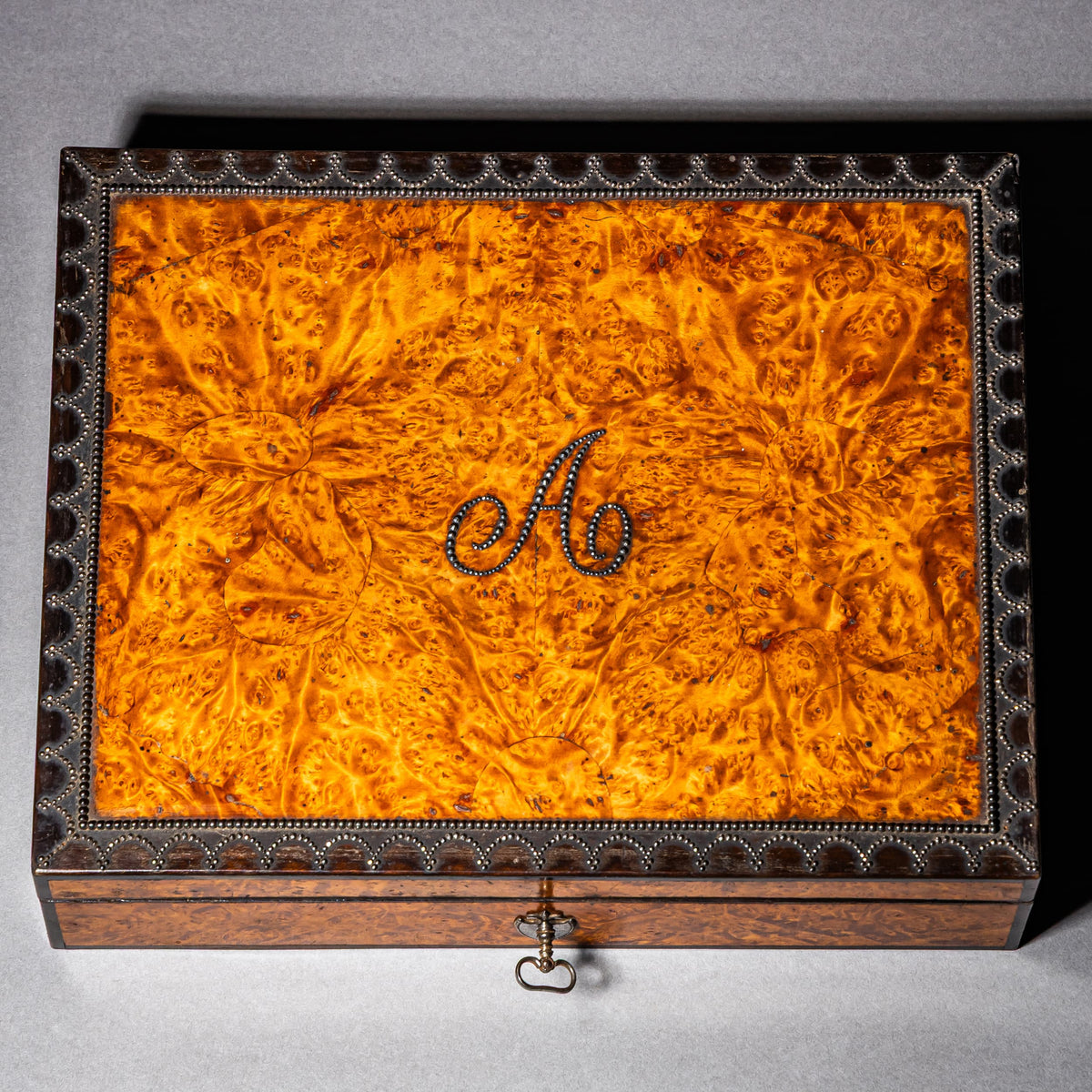 Sewing Box with Steel-Cut Decor, c. 1820