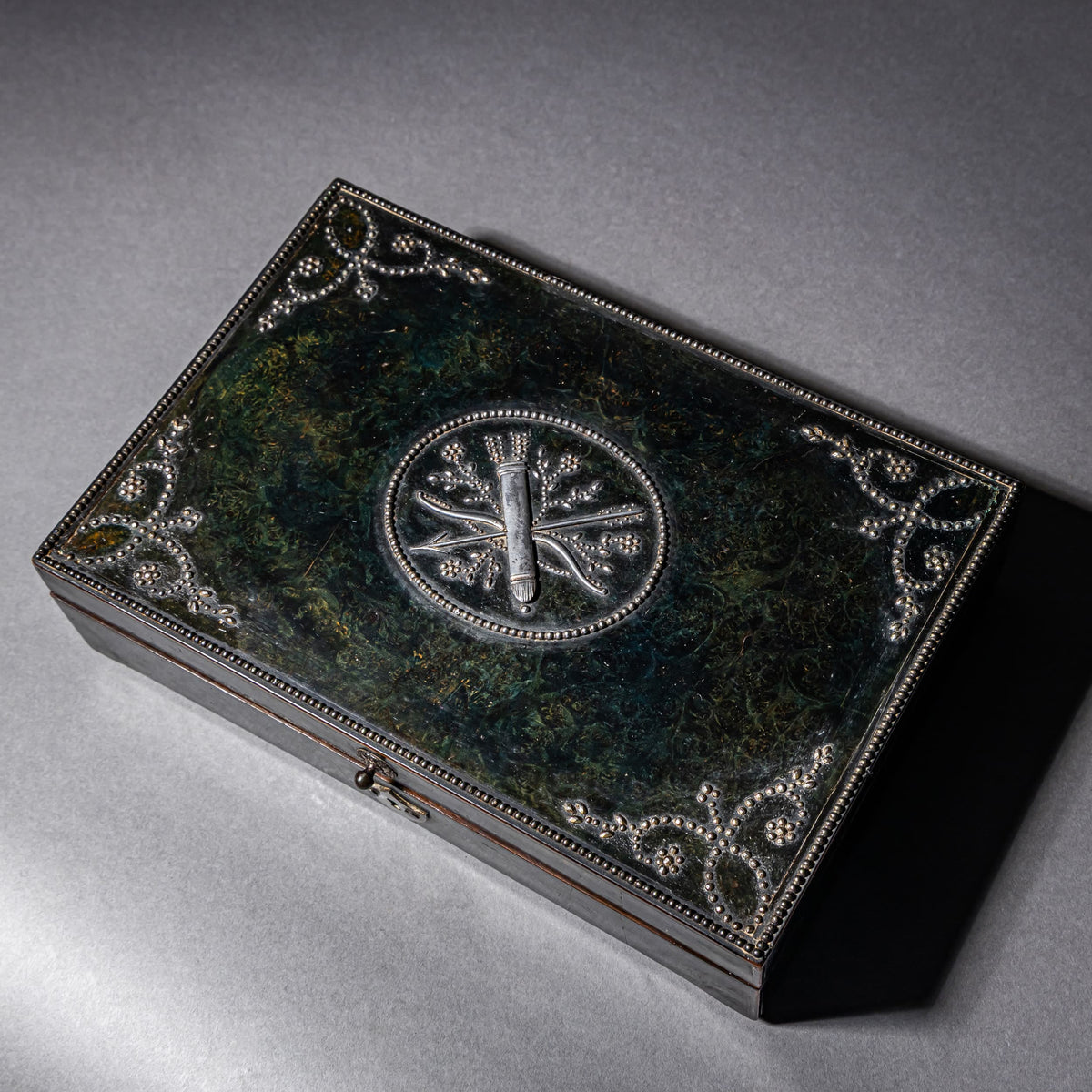 Sewing box with steel-cut decoration, 19th century