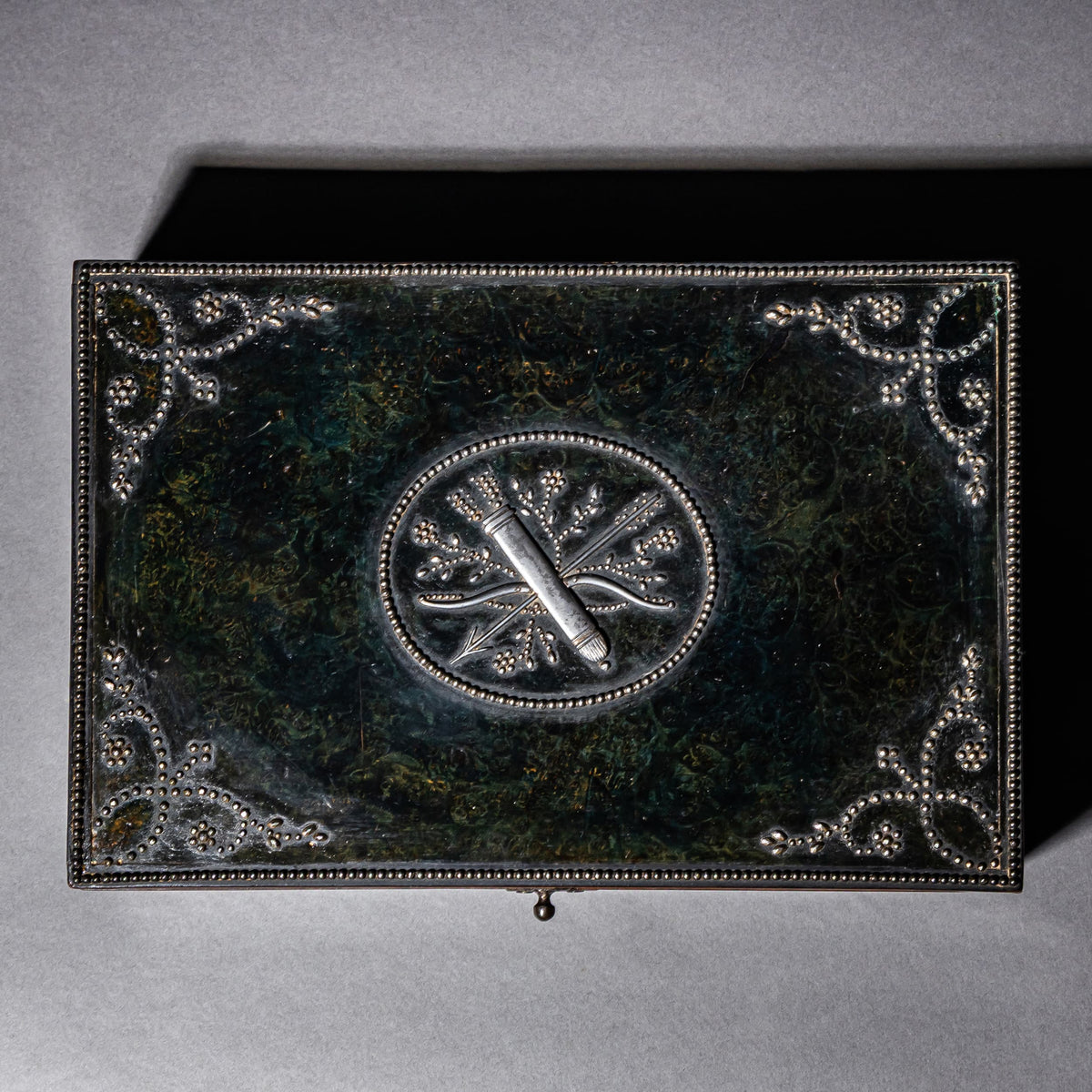 Sewing box with steel-cut decoration, 19th century