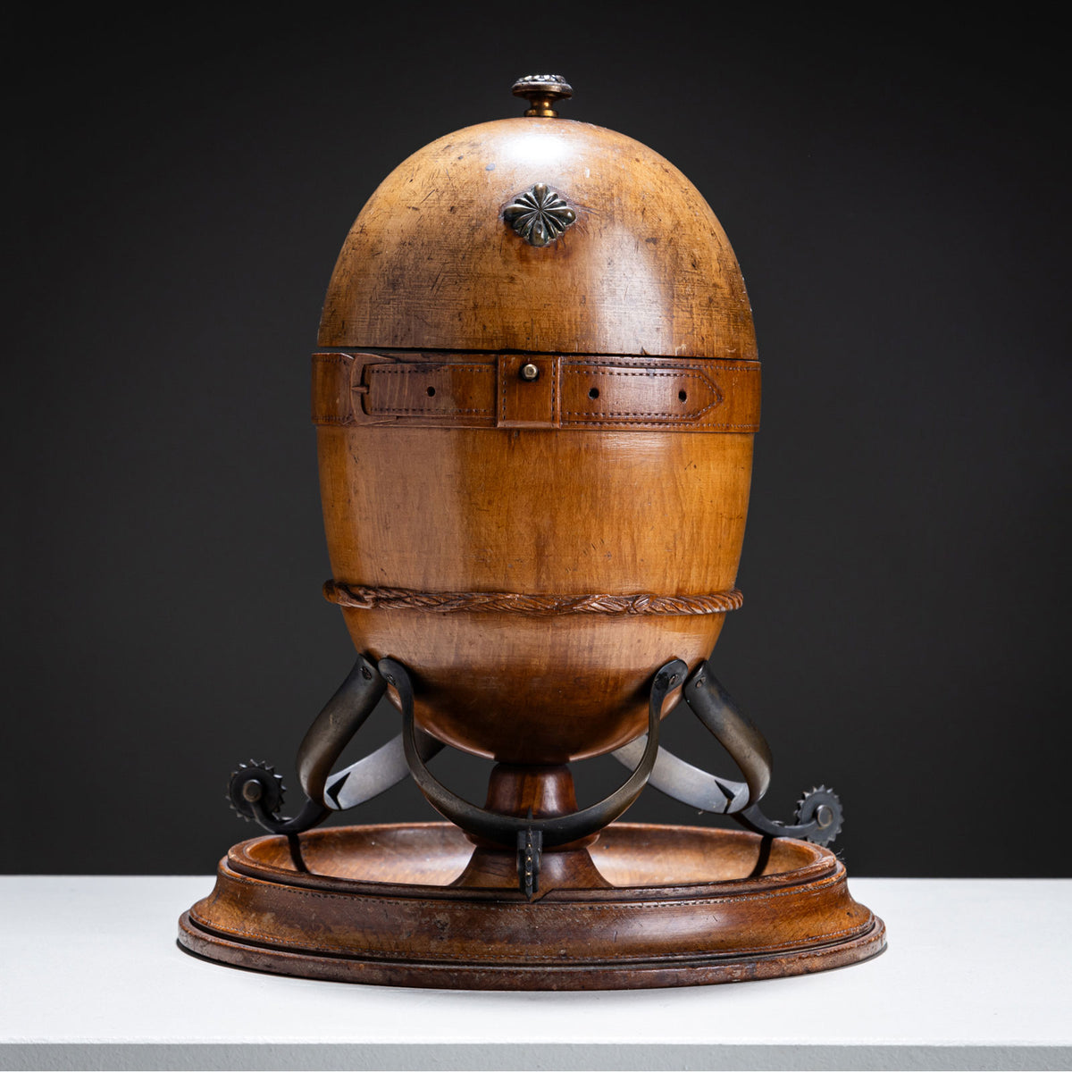 Egg-Shaped Wooden Box by Maison Alphonse Giroux, Paris, 2nd Half of the 19th Century